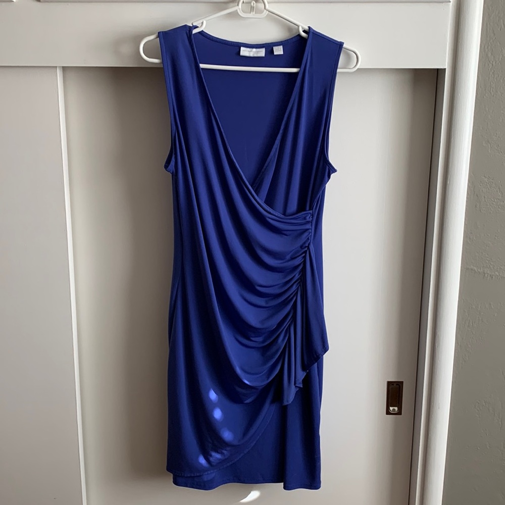 New York & Co sleeveless faux wrap dress